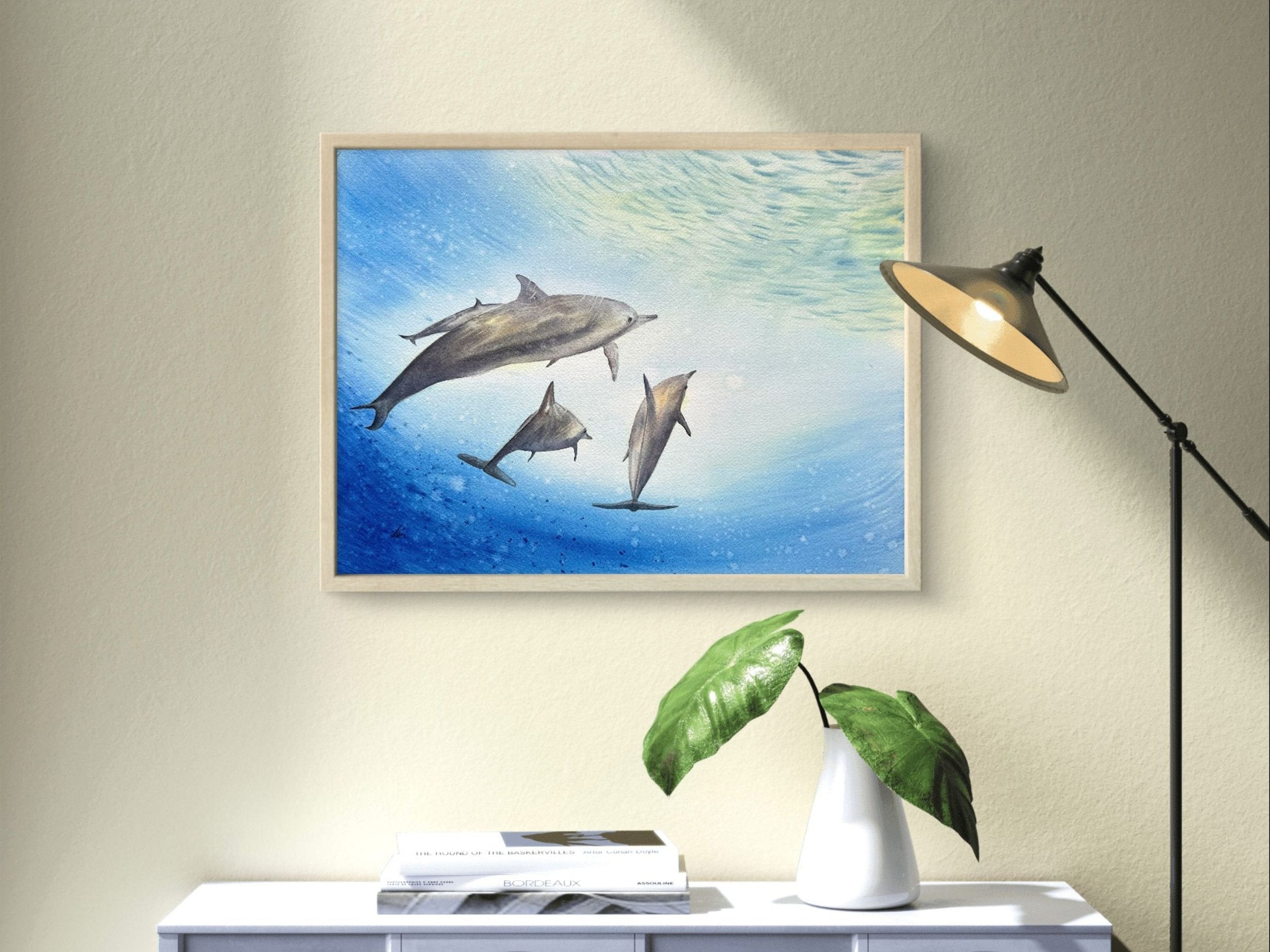 Dolphins  - Original Watercolor Painting