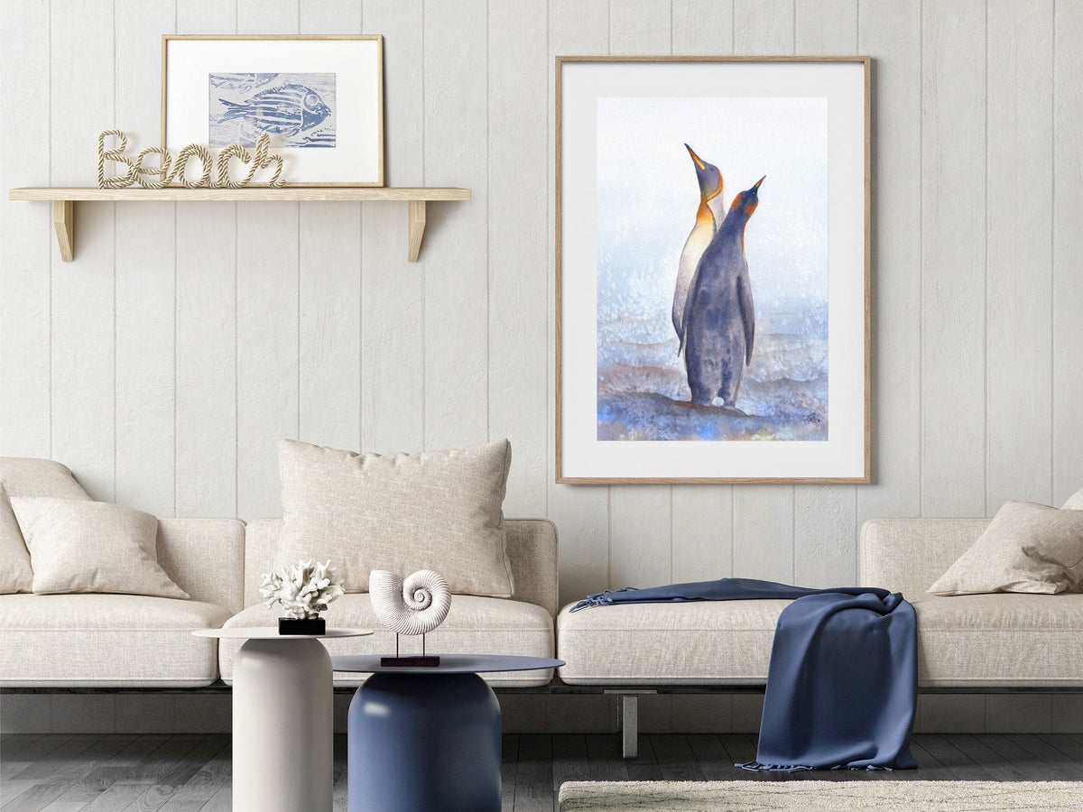 King Penguin Couple - Art Print