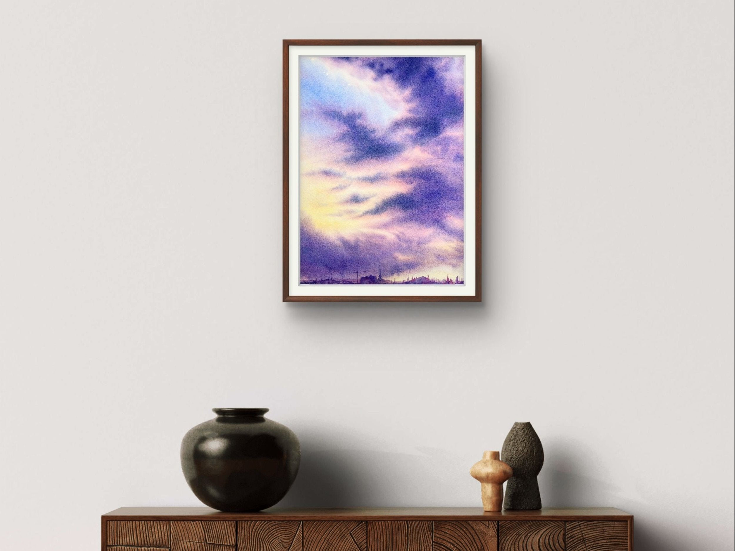 Purple Clouds - Original Watercolor Painting