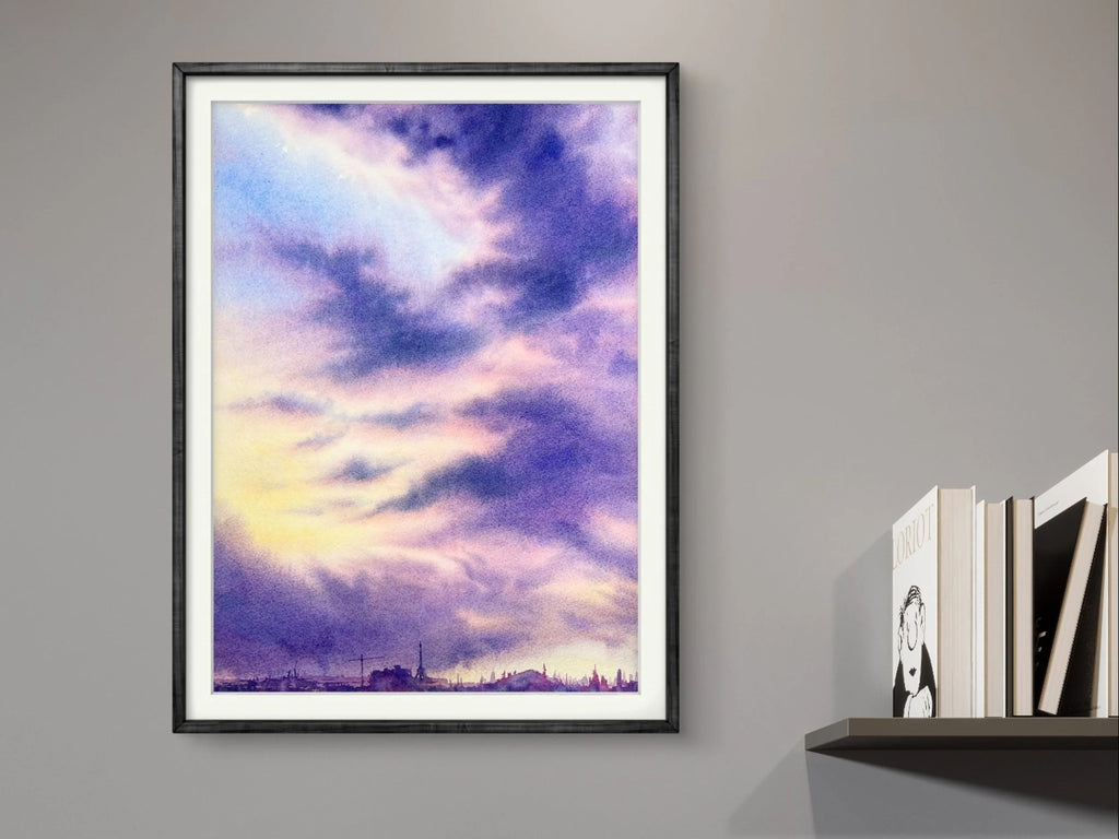 Purple Clouds - Original Watercolor Painting