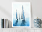 Je T'aime Ma Mer - Rowing Regatta Original Watercolor Painting