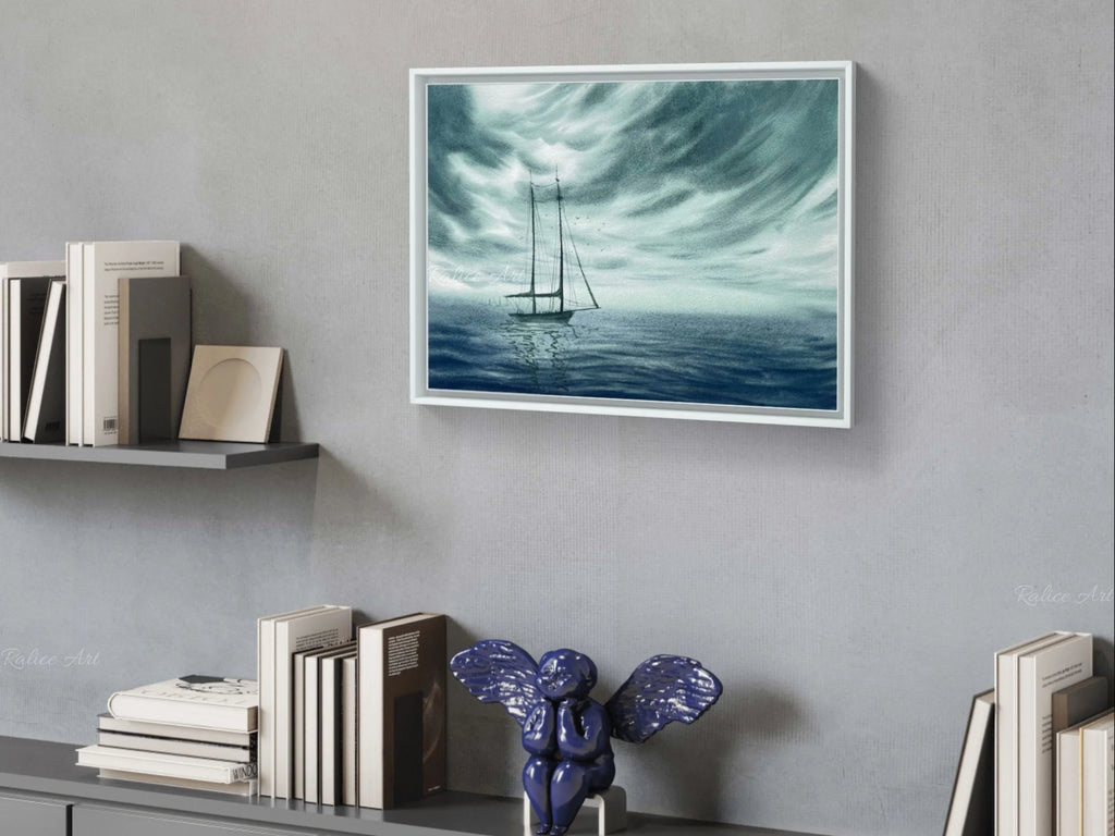 Stronger Than The Storm - Sailing Boat Original Watercolor Painting