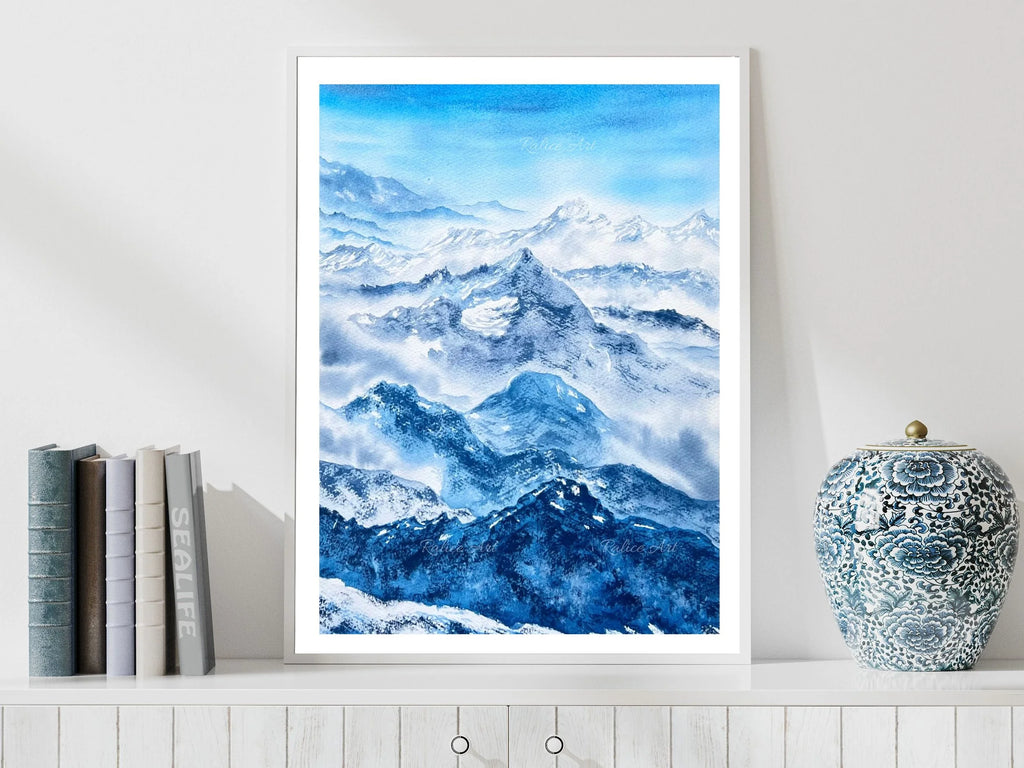 Rolling Hills - Original Watercolor Mountain Painting
