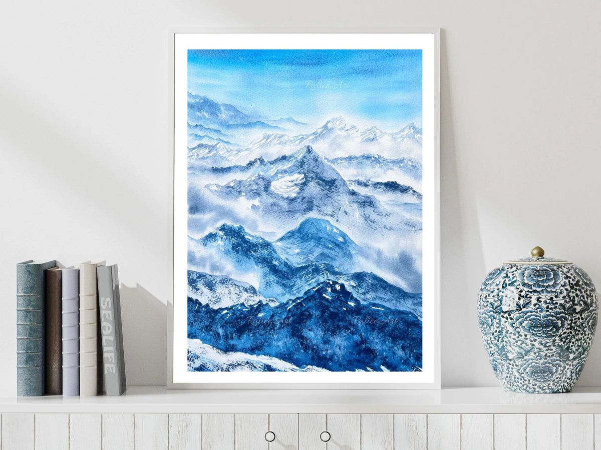 Rolling Hills - Original Watercolor Mountain Painting
