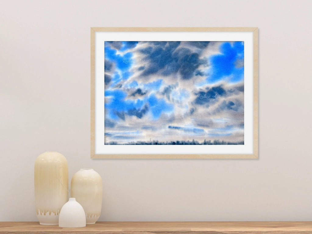 Warm Clouds - Original Watercolor Cloud Painting