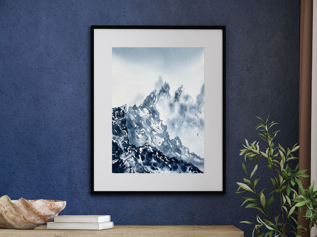 Textures - Original Watercolor Mountain Painting