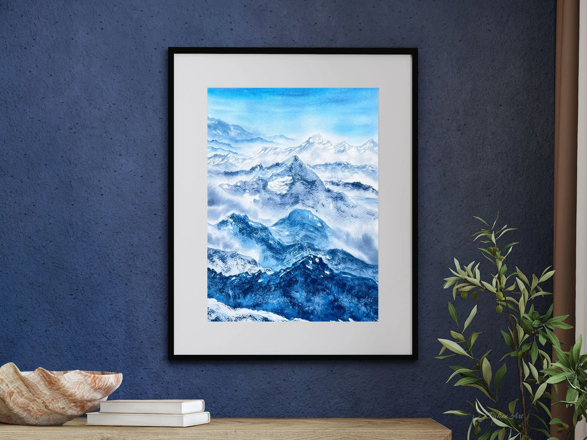 Rolling Hills - Original Watercolor Mountain Painting