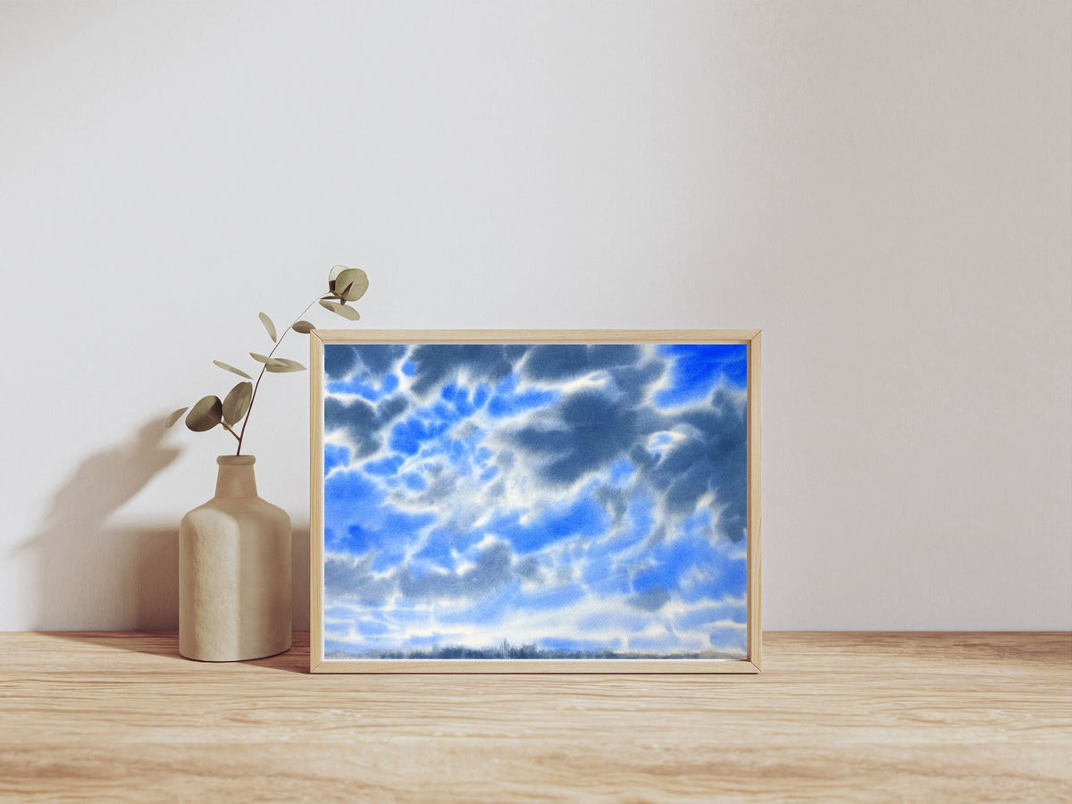 Just Before the Storm - Original Watercolor Cloud Painting