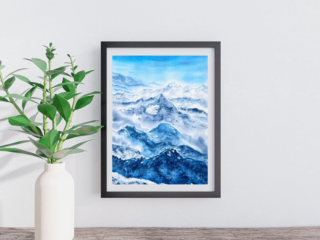 Rolling Hills - Original Watercolor Mountain Painting