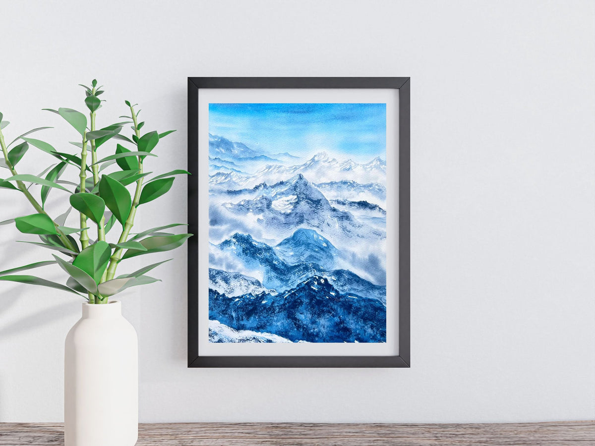 Rolling Hills - Original Watercolor Mountain Painting