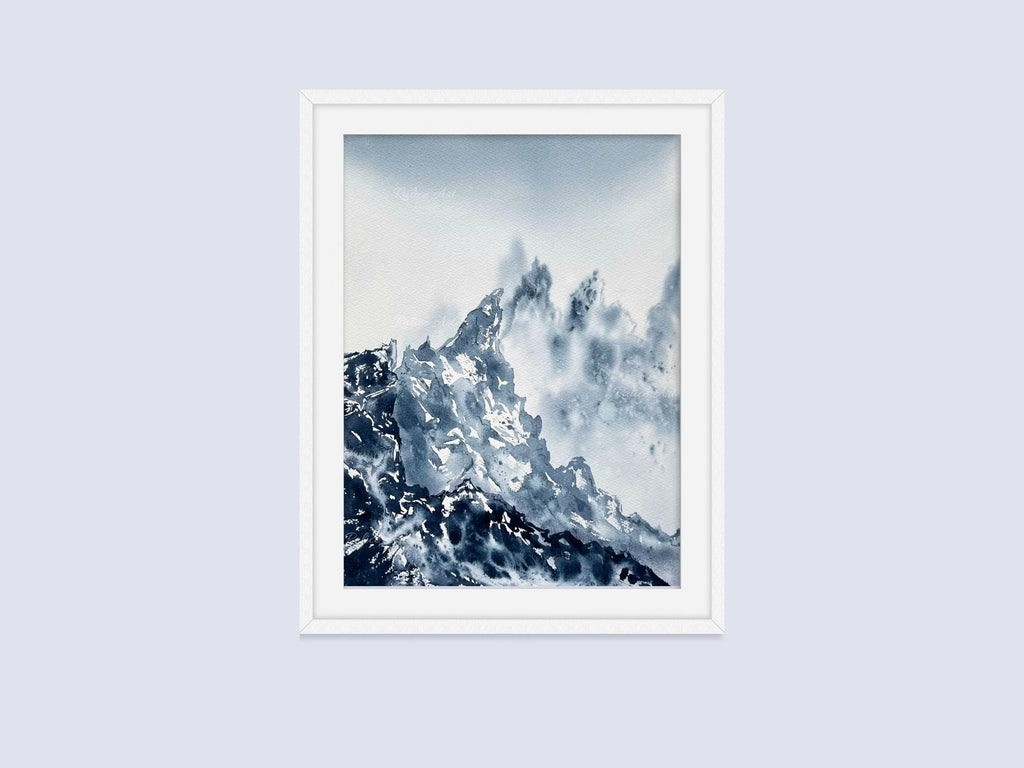 Textures - Original Watercolor Mountain Painting