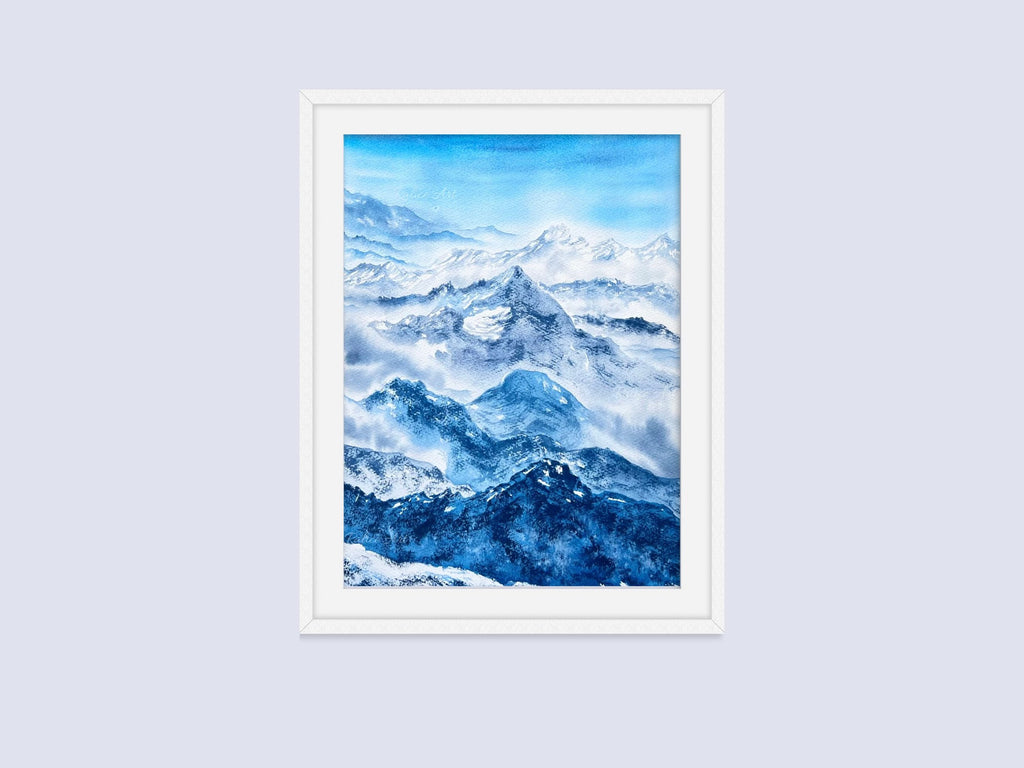 Rolling Hills - Original Watercolor Mountain Painting