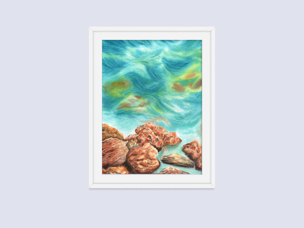 Rocky Seascape - Original Watercolor Painting