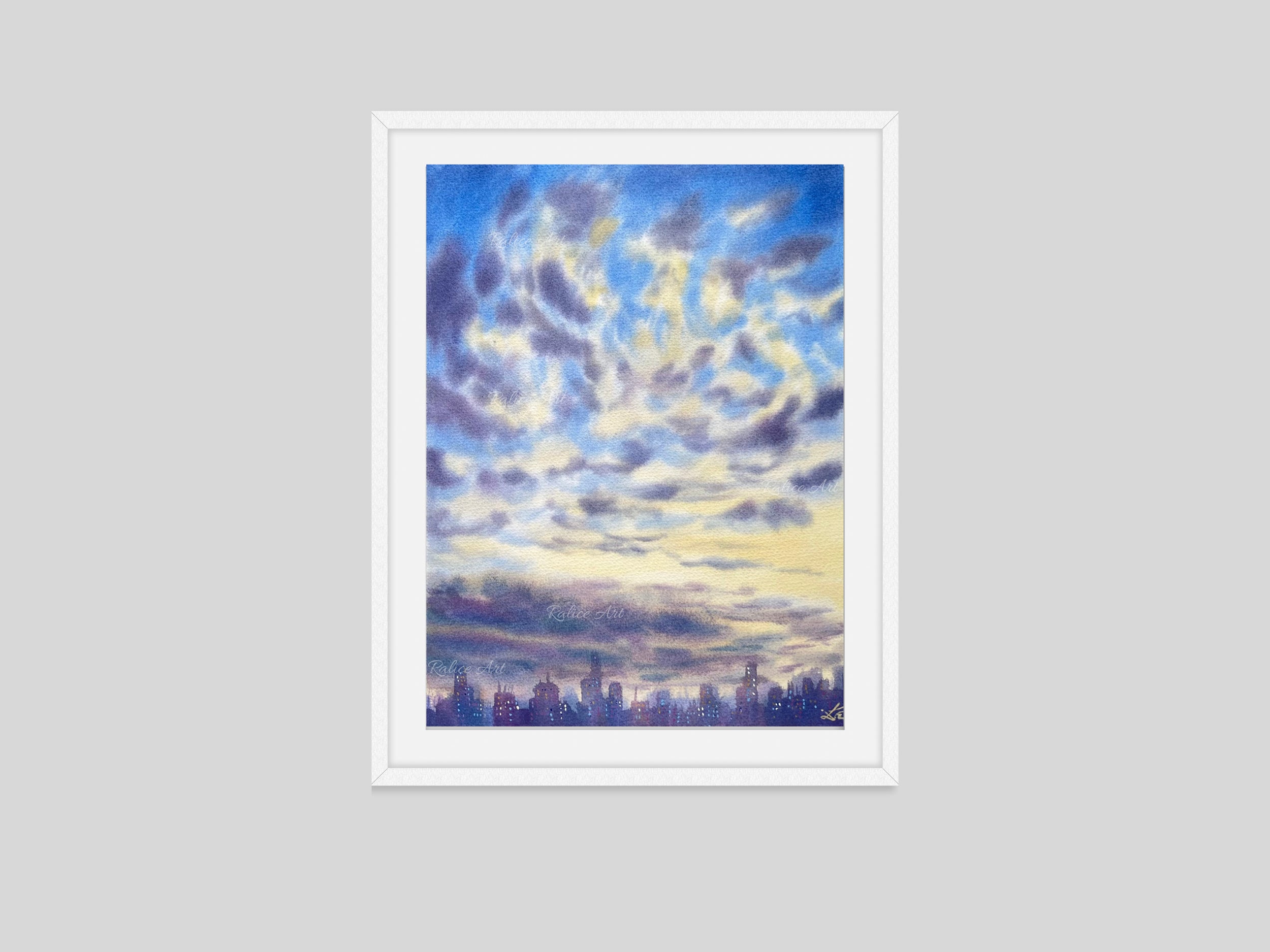 Cotton Clouds - Original Watercolor Painting