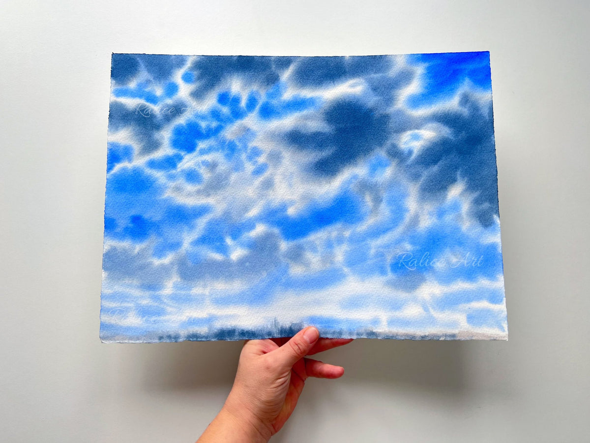 Just Before the Storm - Original Watercolor Cloud Painting