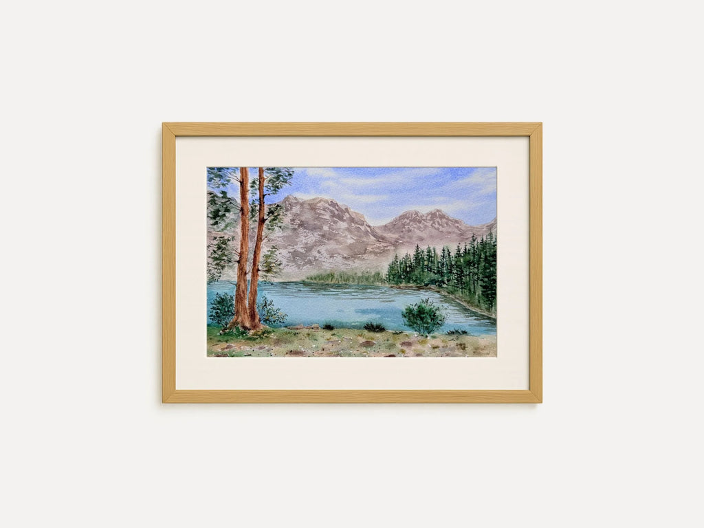 Calm Mountain Lake - Original Watercolor Painting
