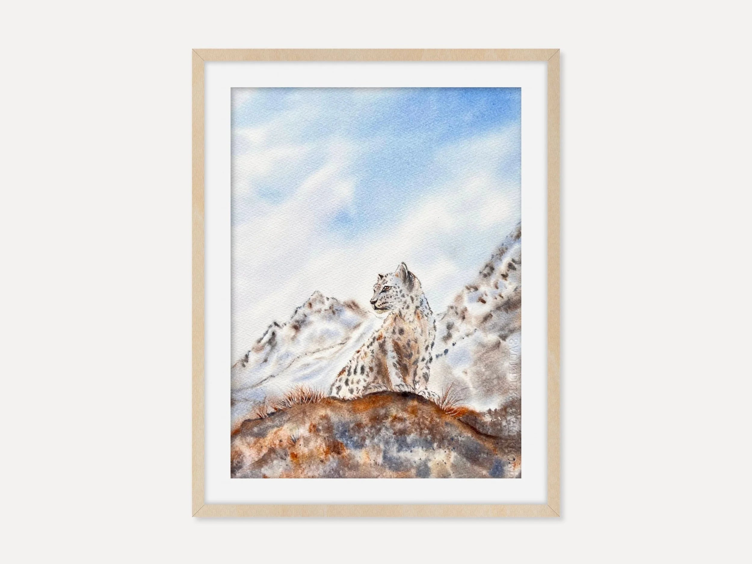 Snow Leopard  - Original Watercolor Painting