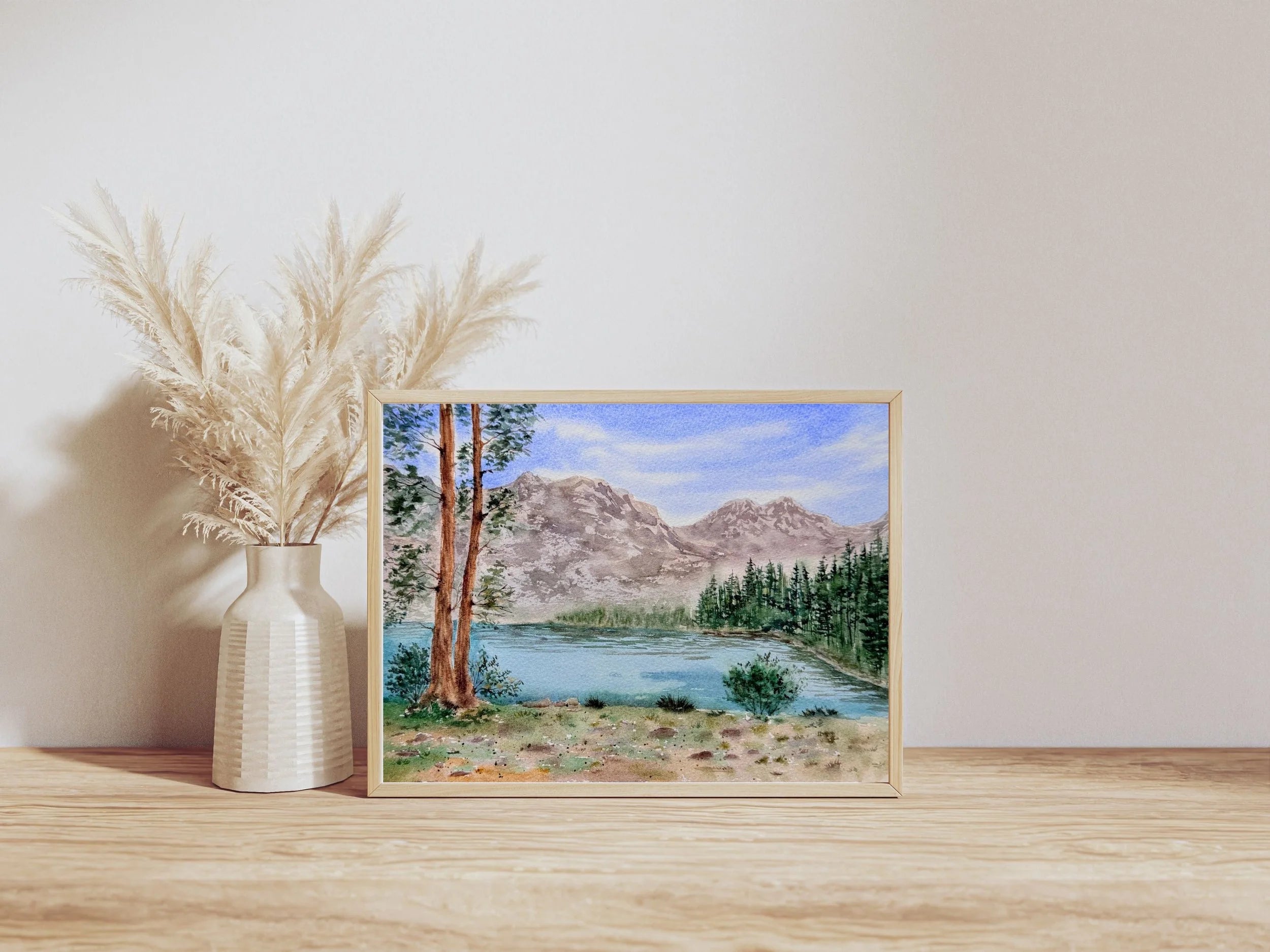 Calm Mountain Lake - Original Watercolor Painting