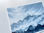 Misty Mountain Valley - Original Watercolor Painting