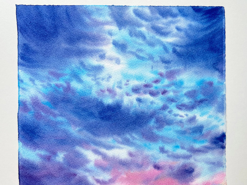 Blue Clouds - Original Watercolor Painting