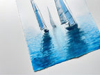 Je T'aime Ma Mer - Rowing Regatta Original Watercolor Painting
