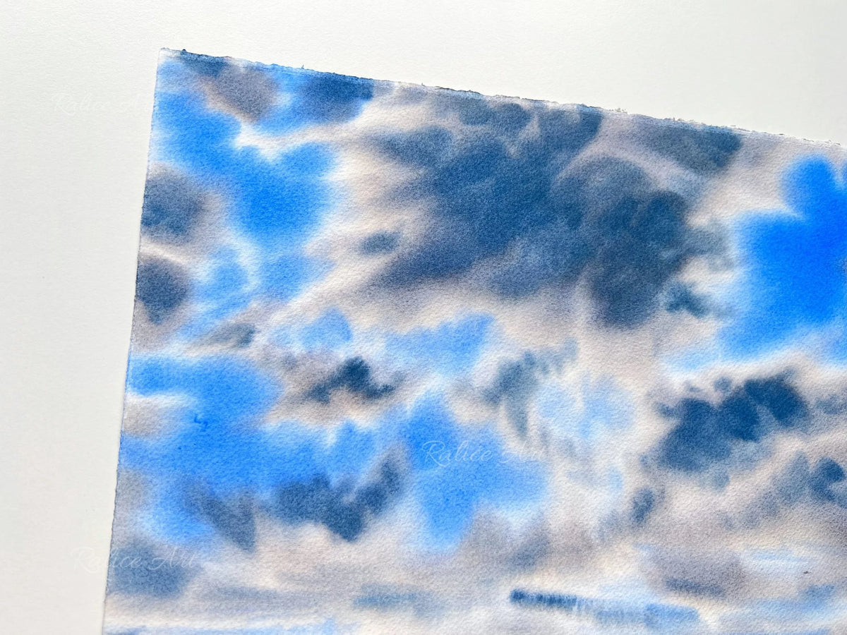 Warm Clouds - Original Watercolor Cloud Painting