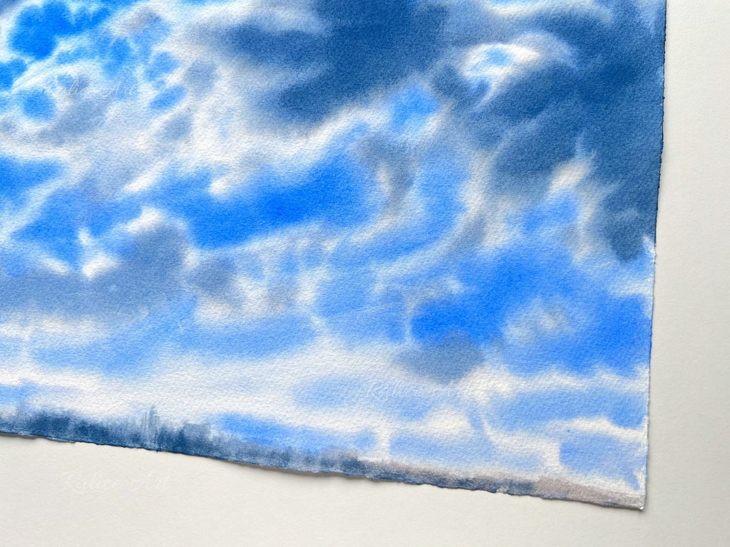 Just Before the Storm - Original Watercolor Cloud Painting