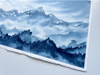 Misty Mountain Valley - Original Watercolor Painting