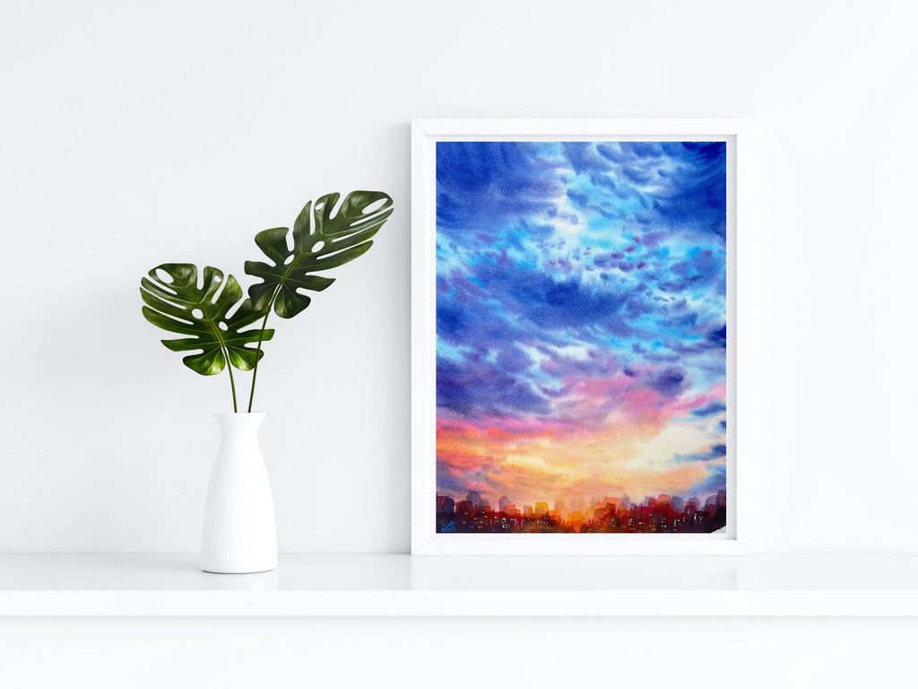 Blue Clouds - Original Watercolor Painting