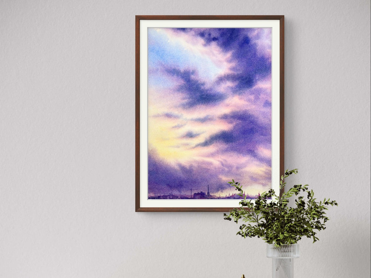 Purple Clouds - Original Watercolor Painting