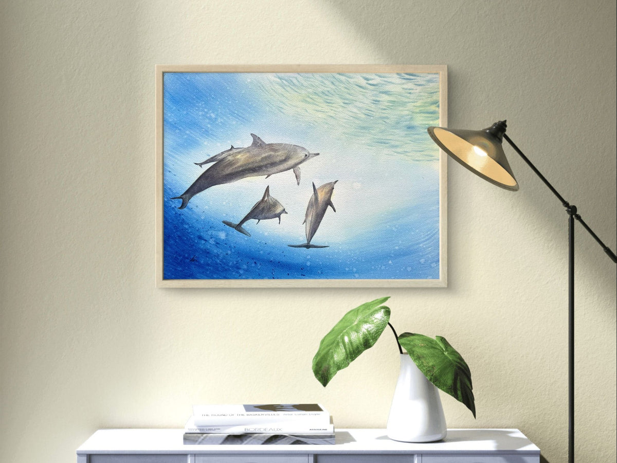 Dolphins  - Original Watercolor Painting