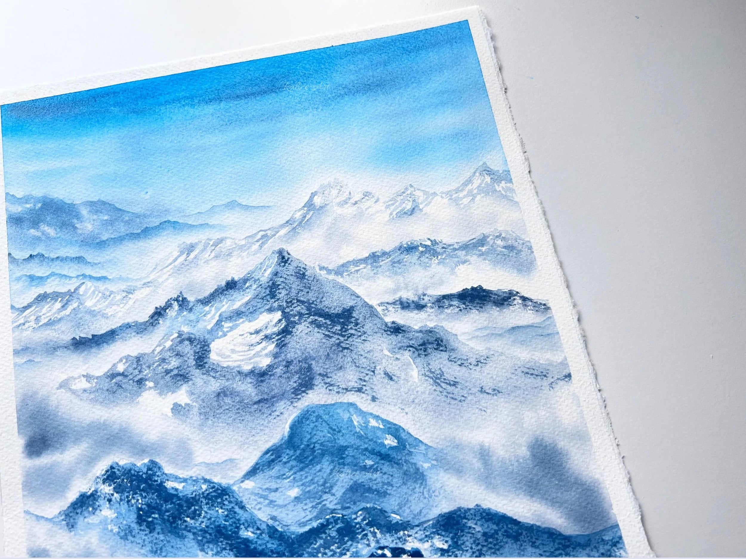 Rolling Hills - Original Watercolor Mountain Painting