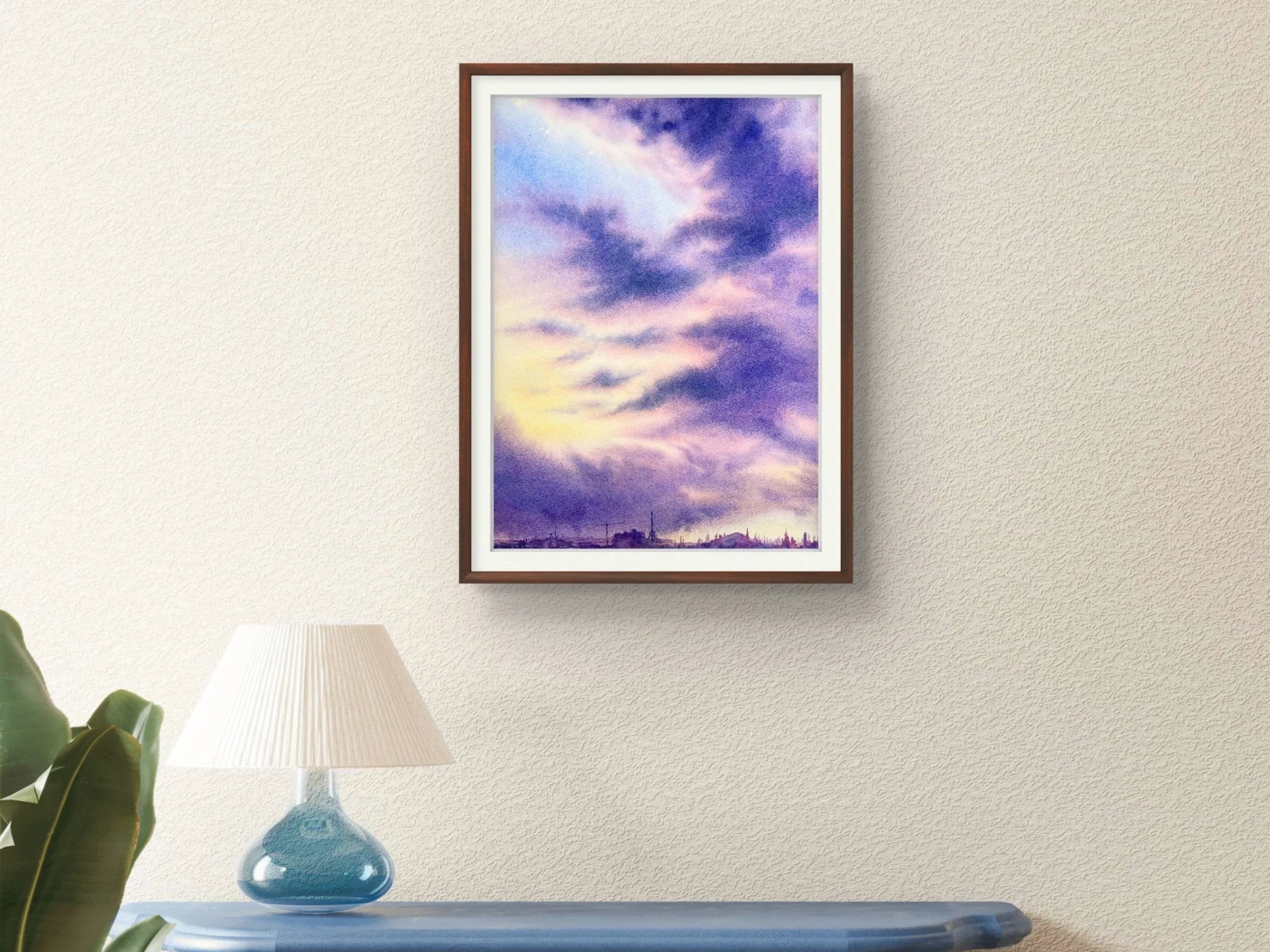Purple Clouds - Original Watercolor Painting
