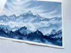 Misty Mountain Valley - Original Watercolor Painting