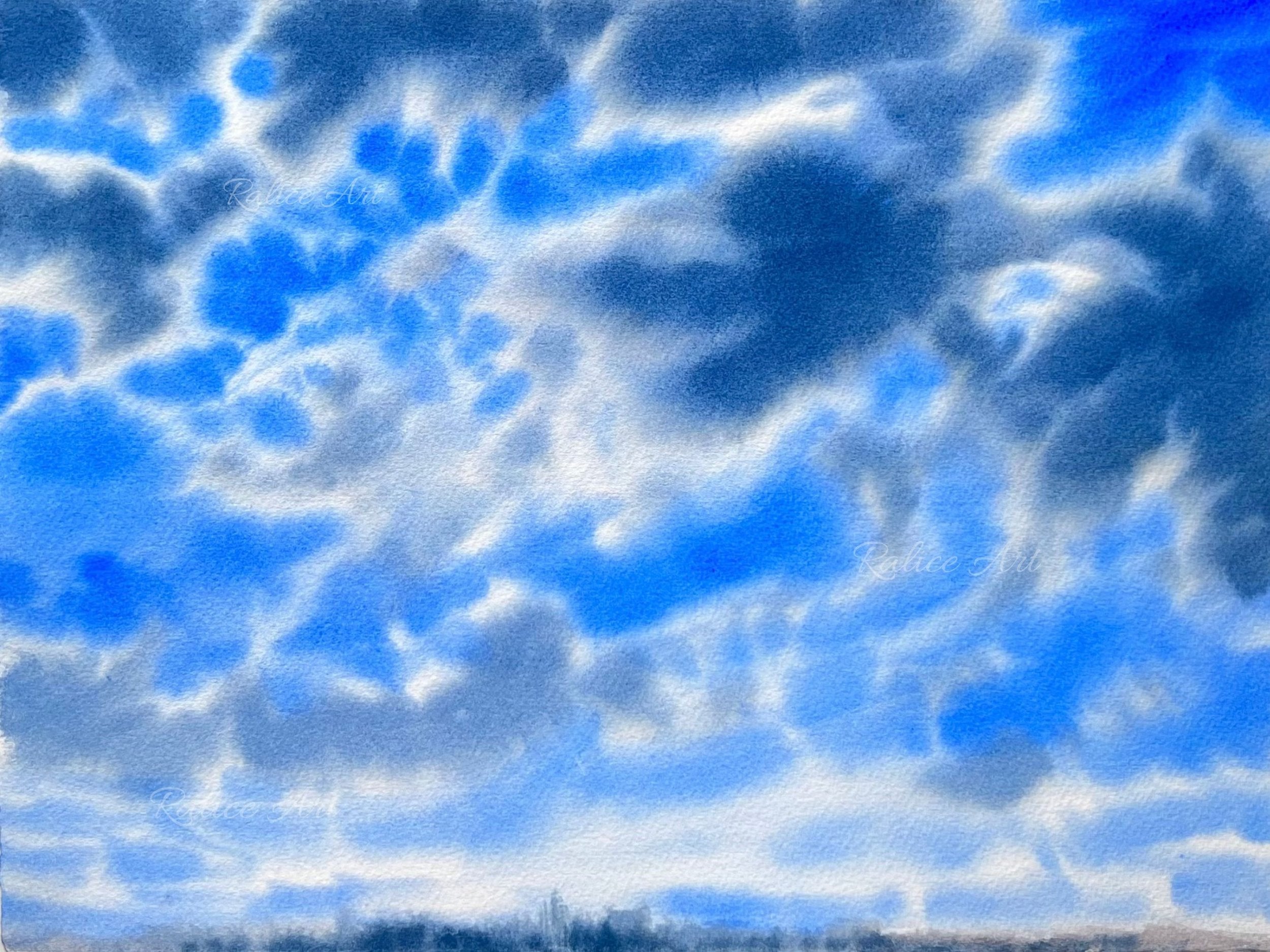Just Before the Storm - Original Watercolor Cloud Painting