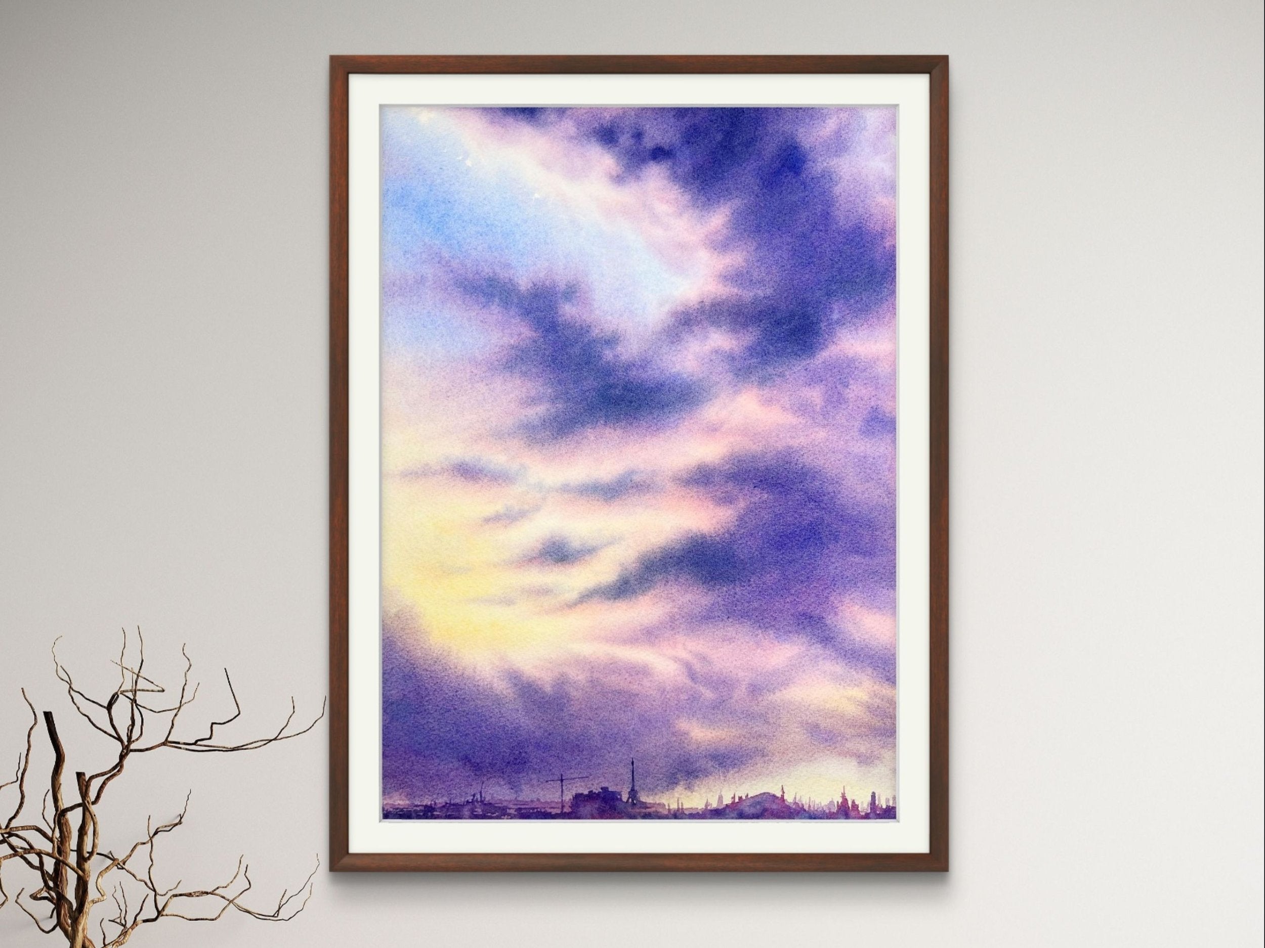 Purple Clouds - Original Watercolor Painting