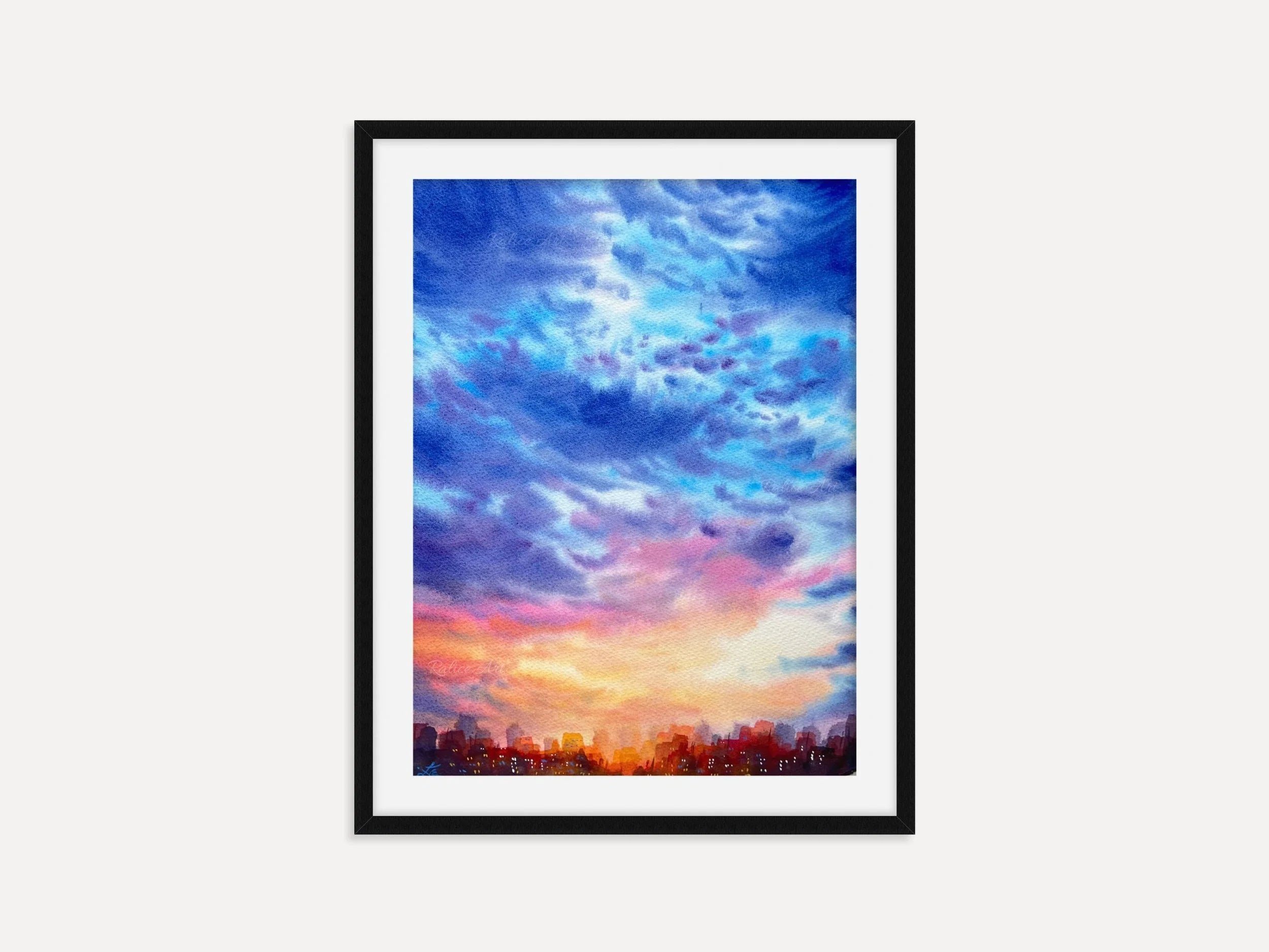 Blue Clouds - Original Watercolor Painting