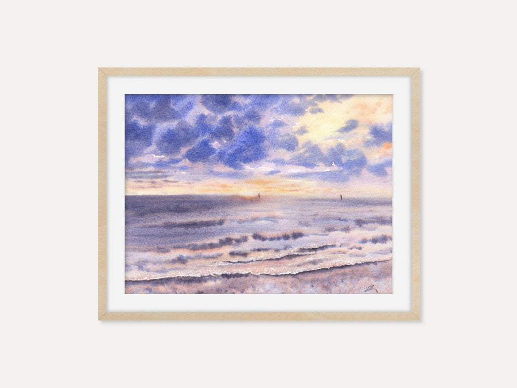 Vibrant Sunset on the Seashore - Art Print
