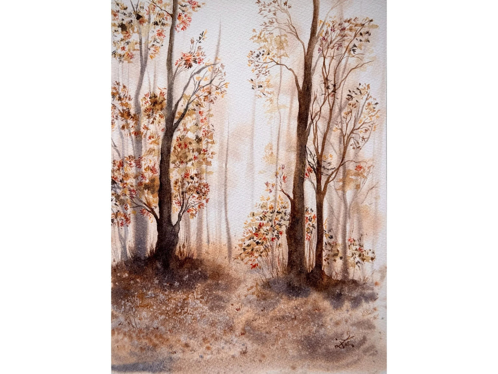 An Autumn Trail - Original Watercolor Painting