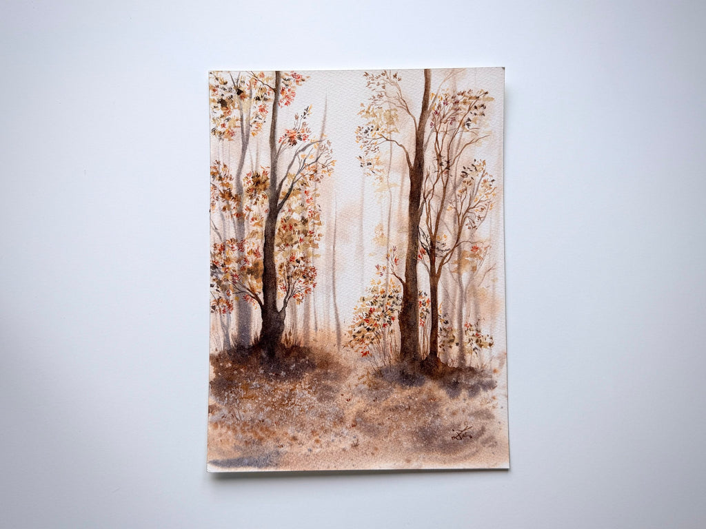 An Autumn Trail - Original Watercolor Painting