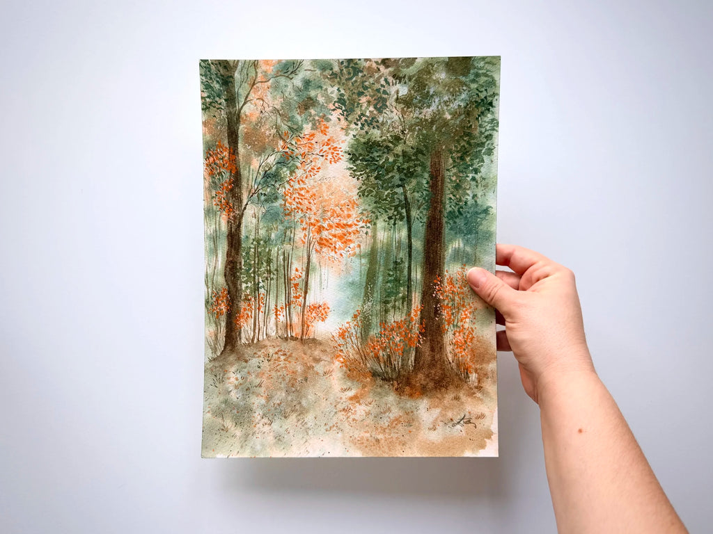 Autumn Forest Vibes - Original Watercolor Painting