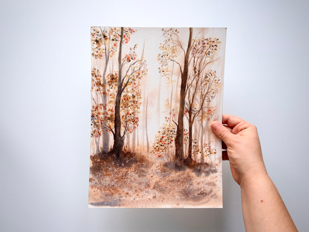 An Autumn Trail - Original Watercolor Painting