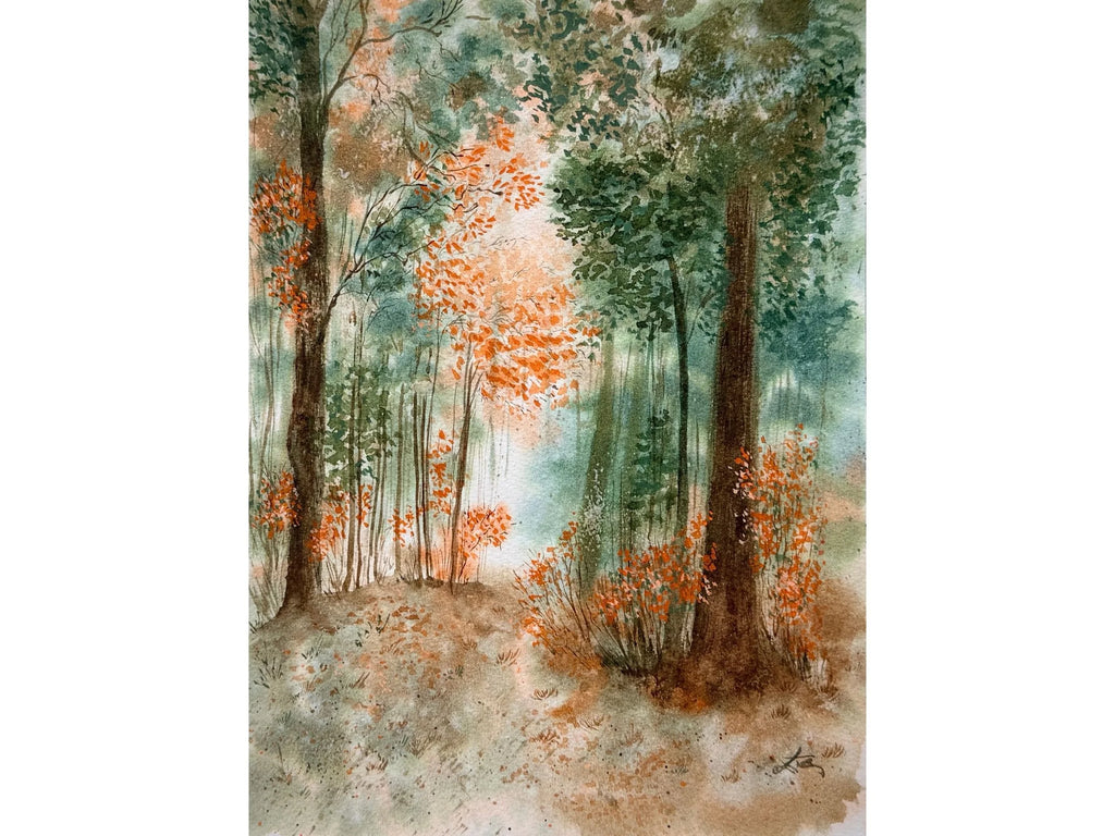 Autumn Forest Vibes - Original Watercolor Painting