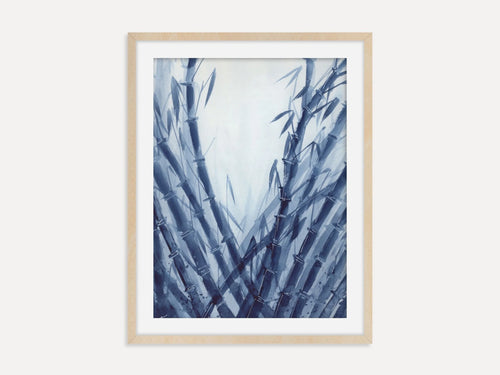 Blue Bamboo Forest - Art Print