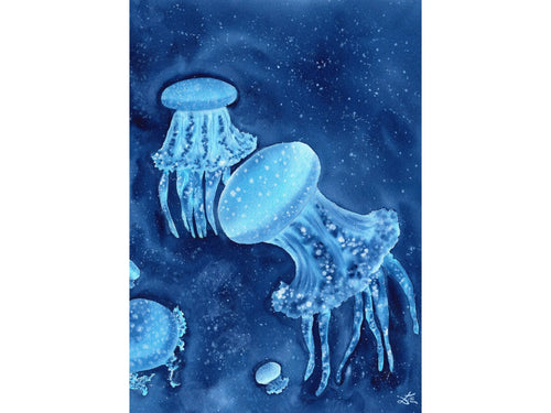 Blue Jellyfish - Art Print