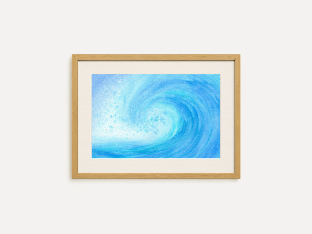 Crashing Blue Ocean Wave - Art Print