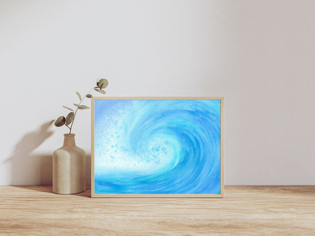 Crashing Blue Ocean Wave - Art Print