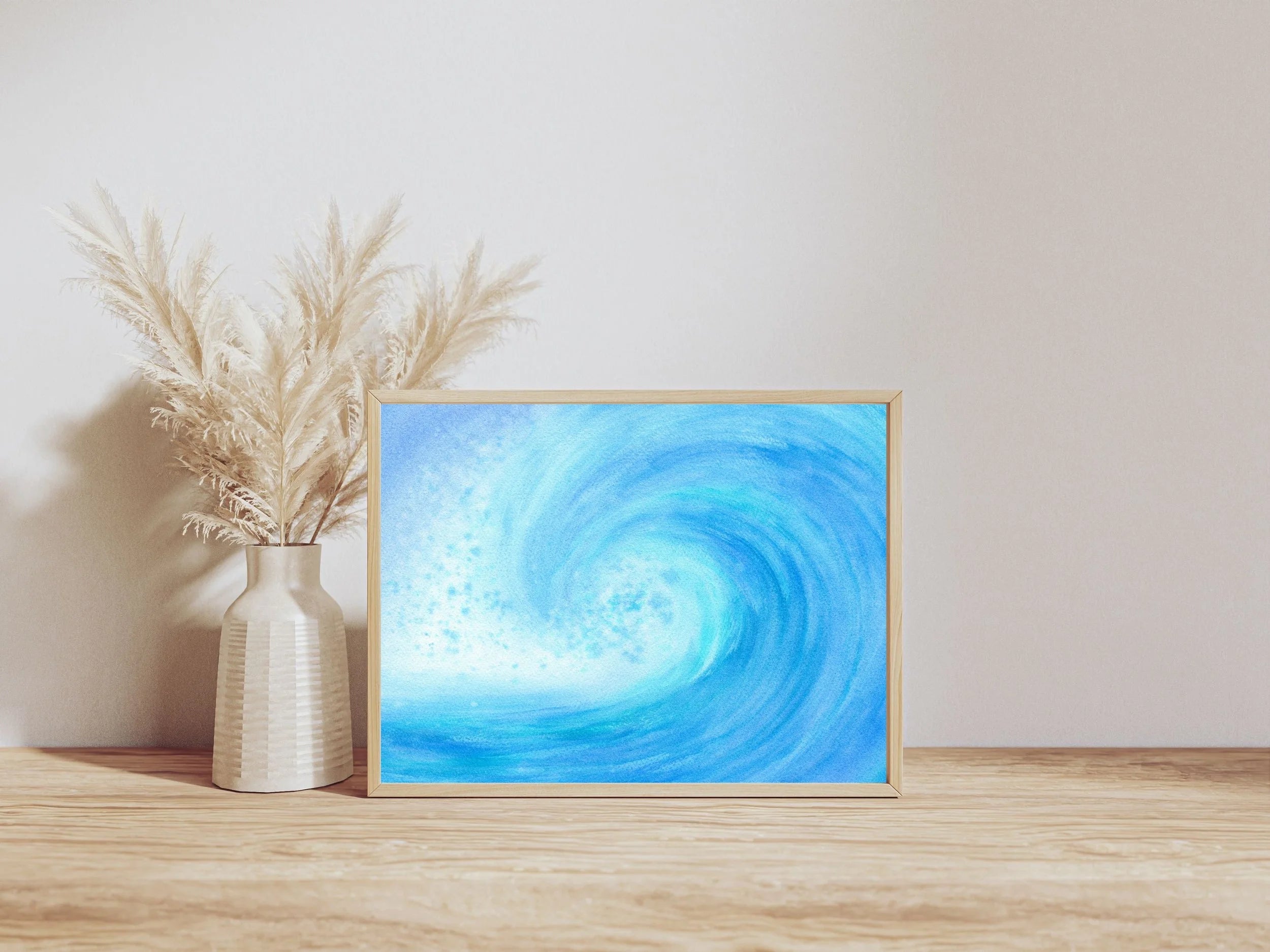 Crashing Blue Ocean Wave - Art Print