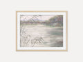 Dreamy Lake Landscape with Reeds - Art Print