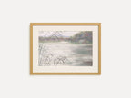 Dreamy Lake Landscape with Reeds - Art Print